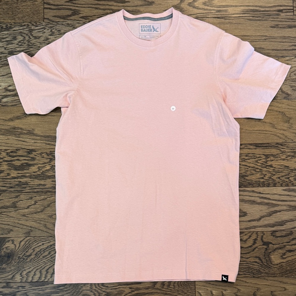 Eddie Bauer Men's Light Pink Short Sleeve Tee